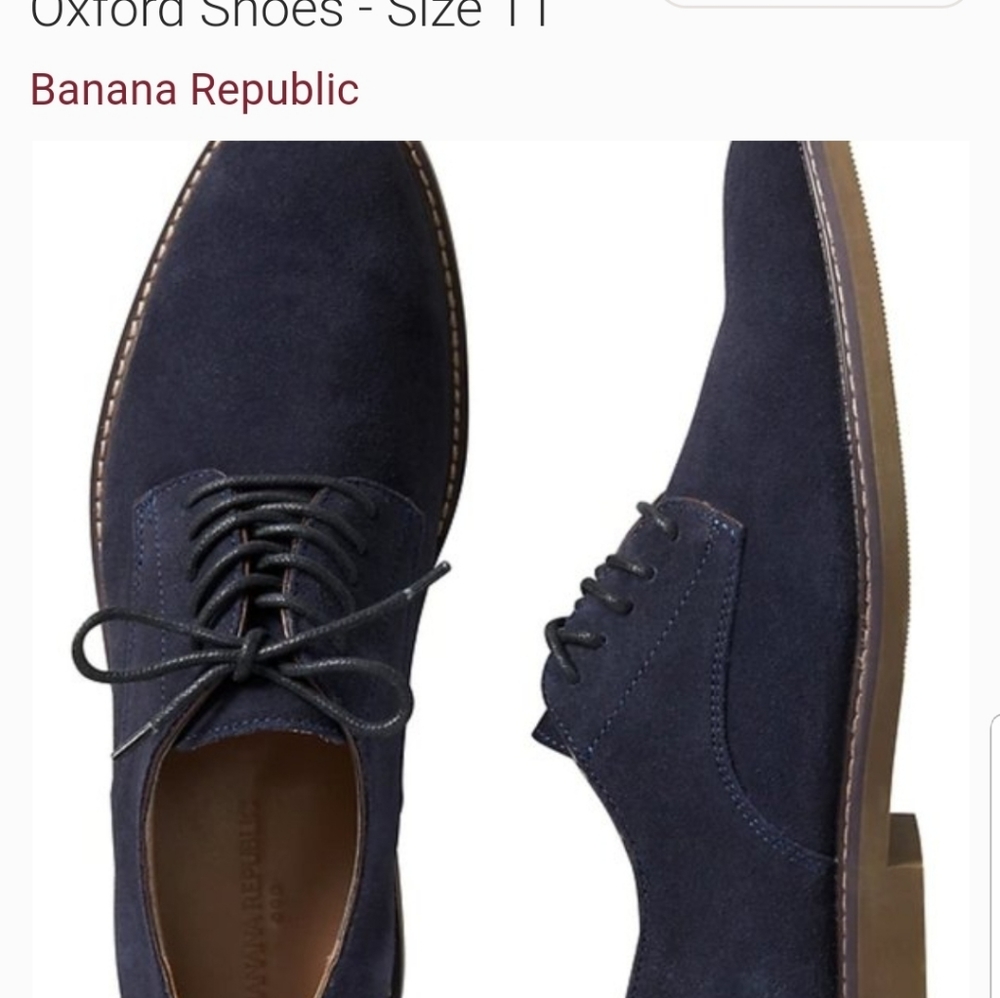 Banana Republic Oxford men' shoes dark blue suede